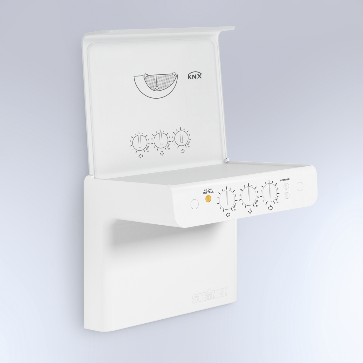 Boutons de réglage derrière le cache design
