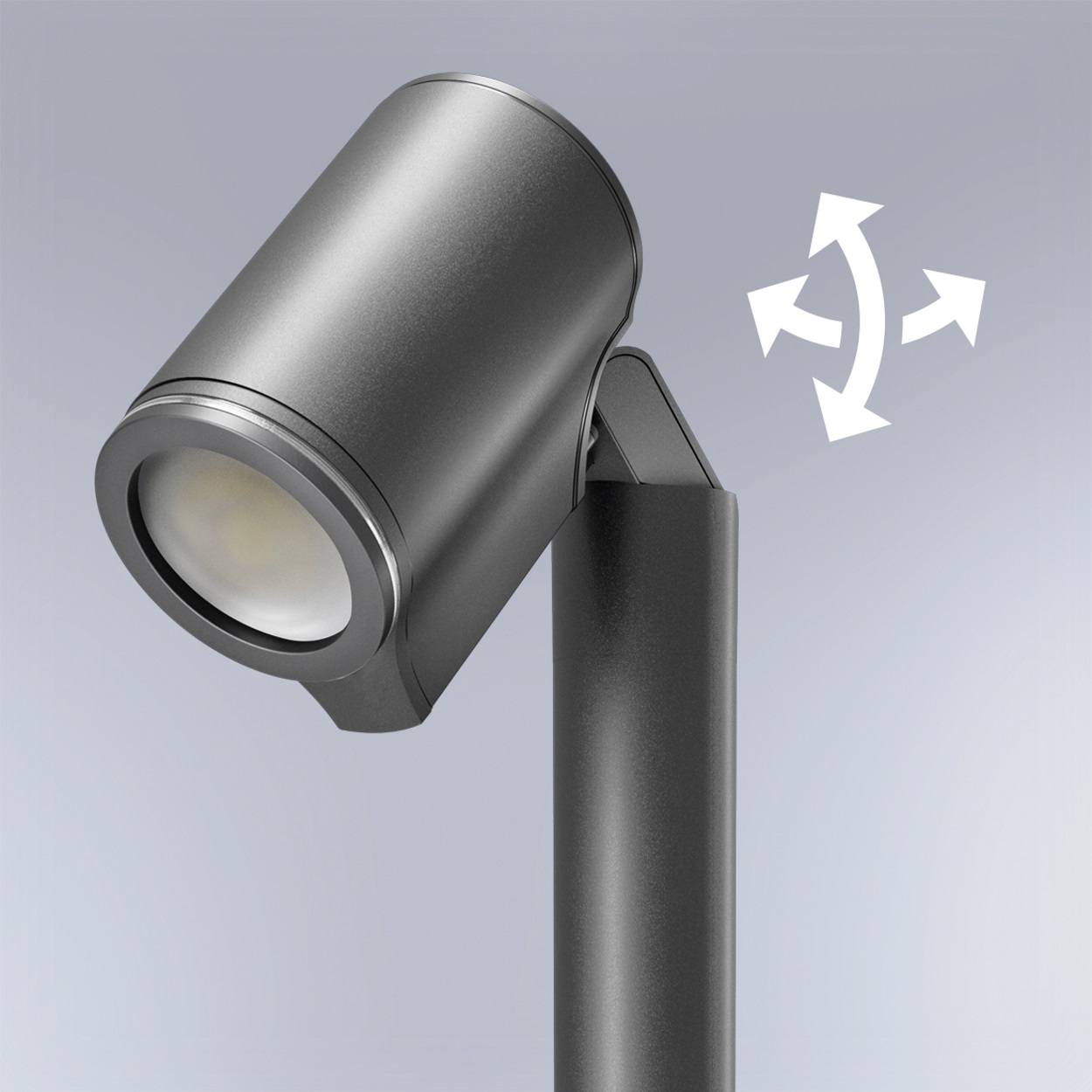 orientable à 180° à l‘horizontale et à 90° à la verticale