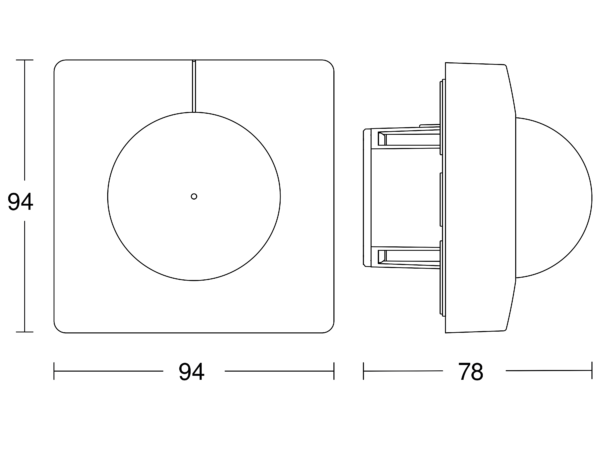 IS 3360 COM1 — concealed, sq. white